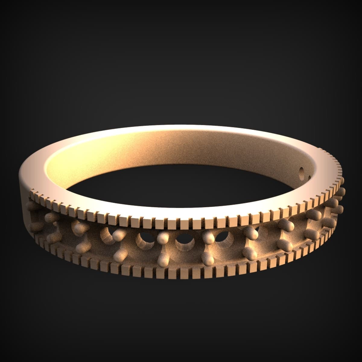 Beaded Openwork Ring Band