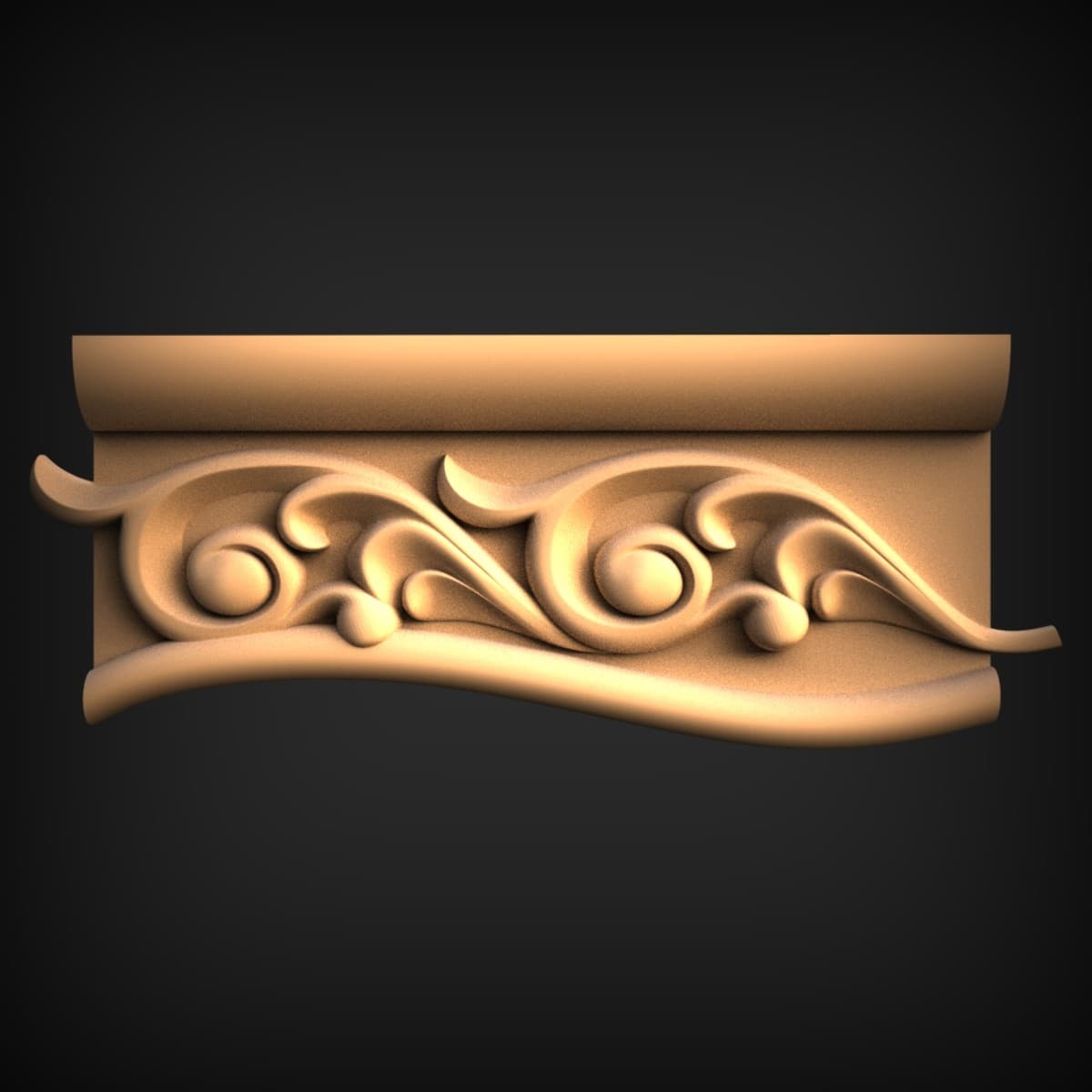 Scrolled Frieze Cornice Molding