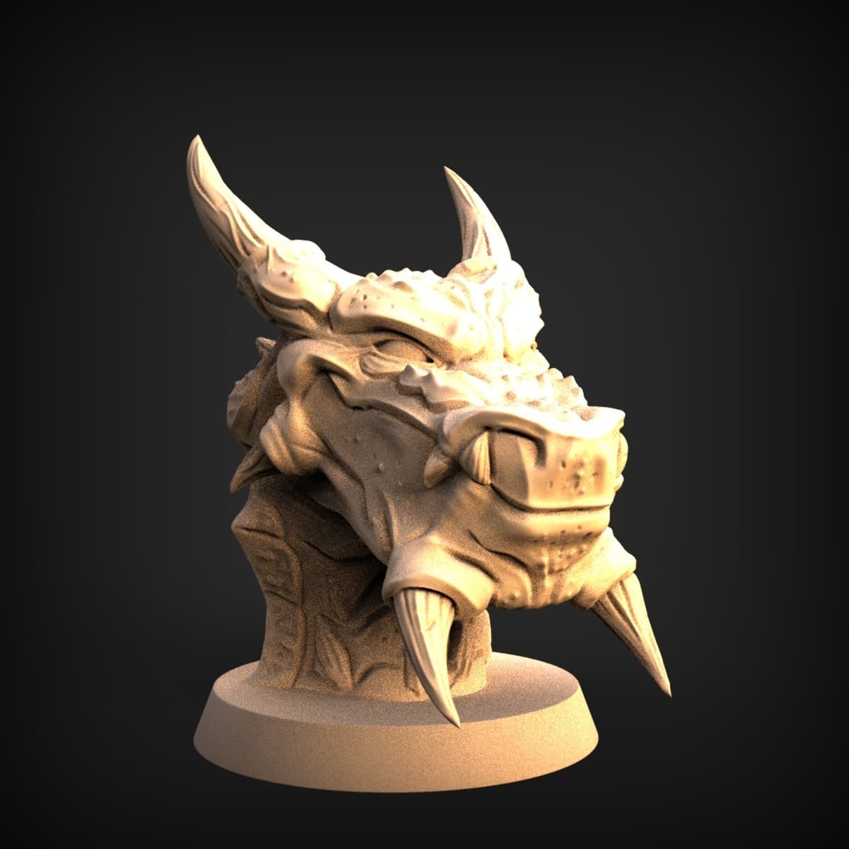 Horned Dragon Head Bust