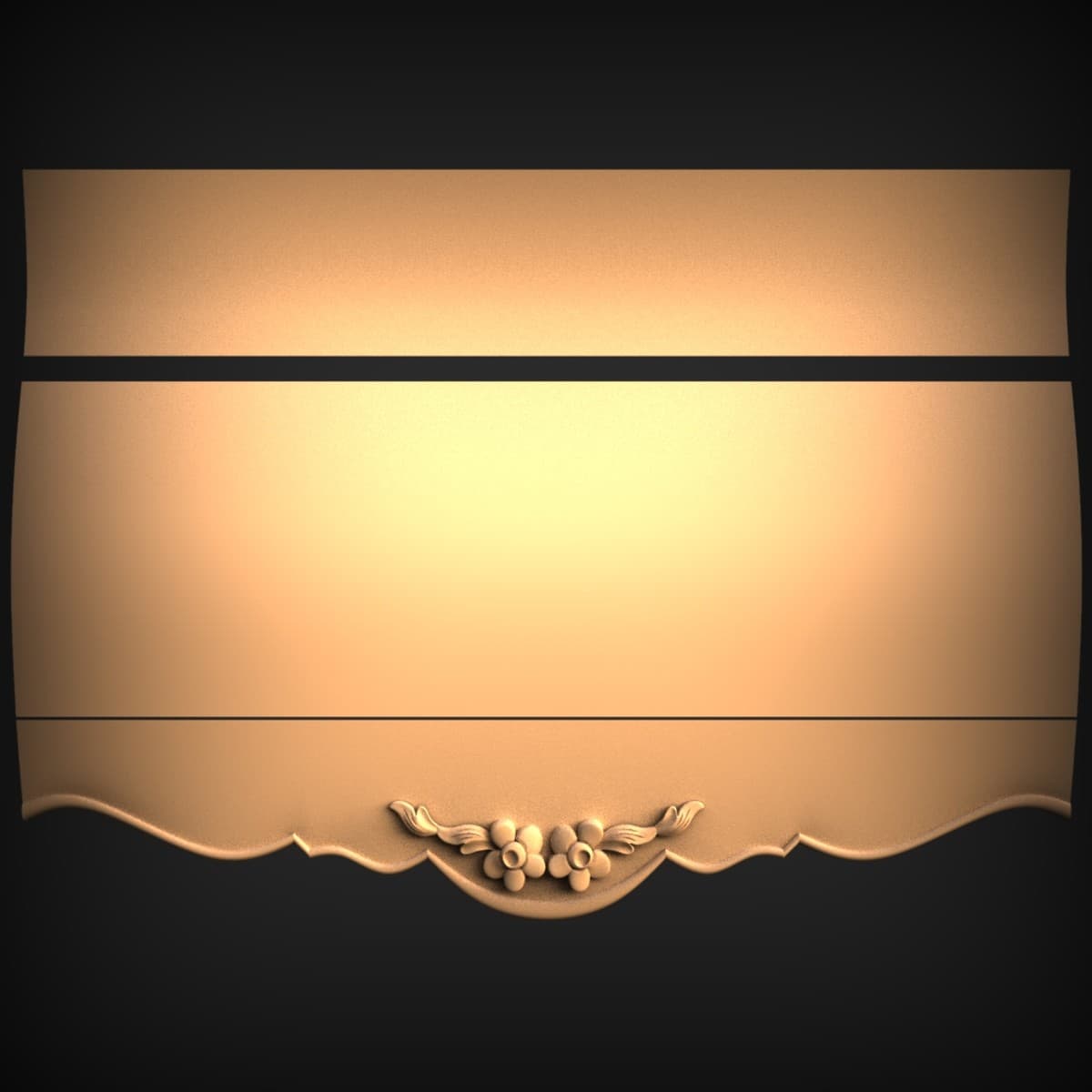 Scalloped Furniture Panel With Berry Spray