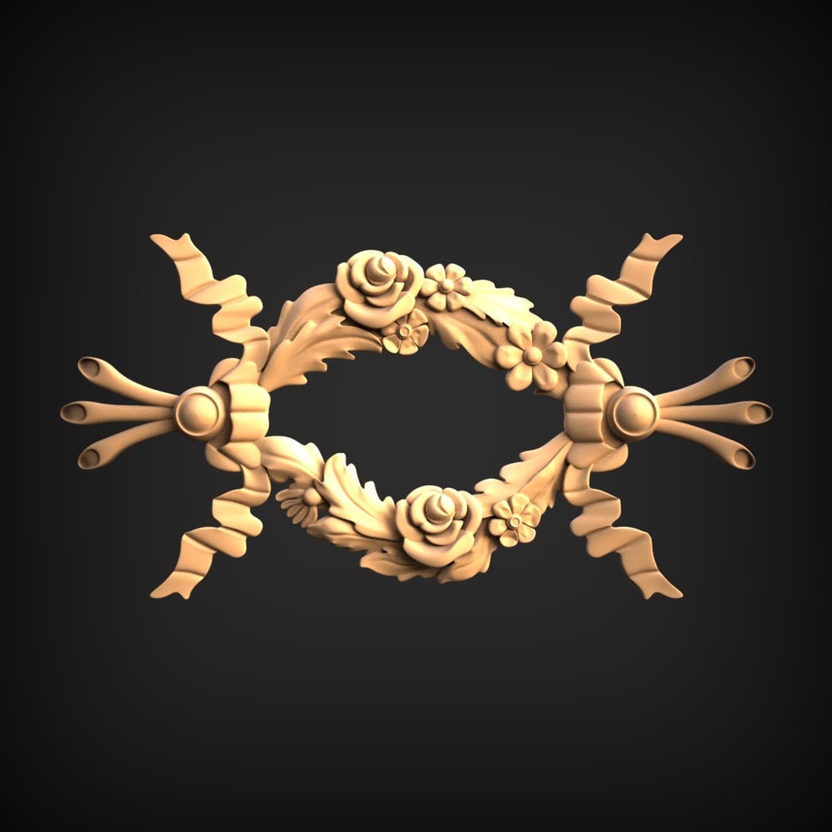 Rose and Ribbon Garland Onlay