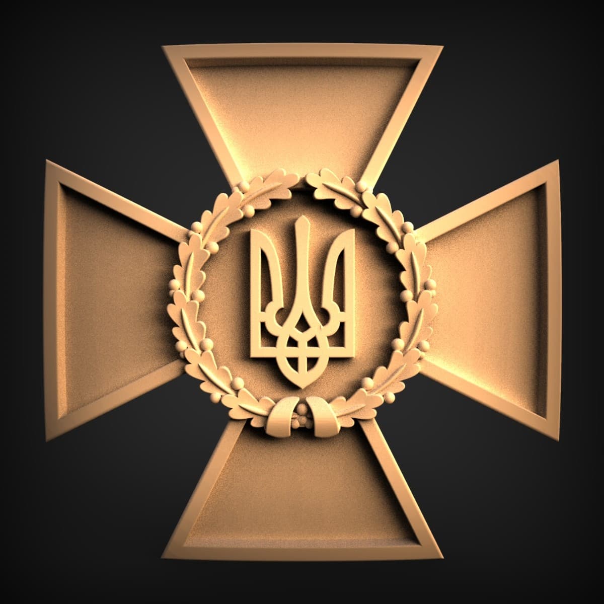 Ukrainian Trident Cross Wall Plaque