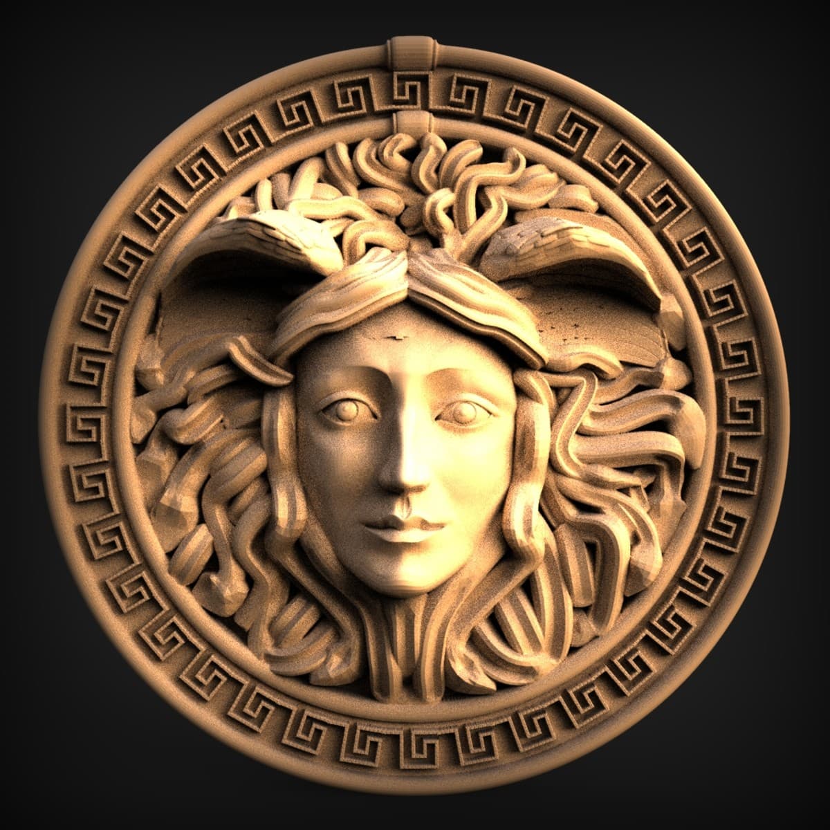 Medusa Greek-Key Wall Roundel