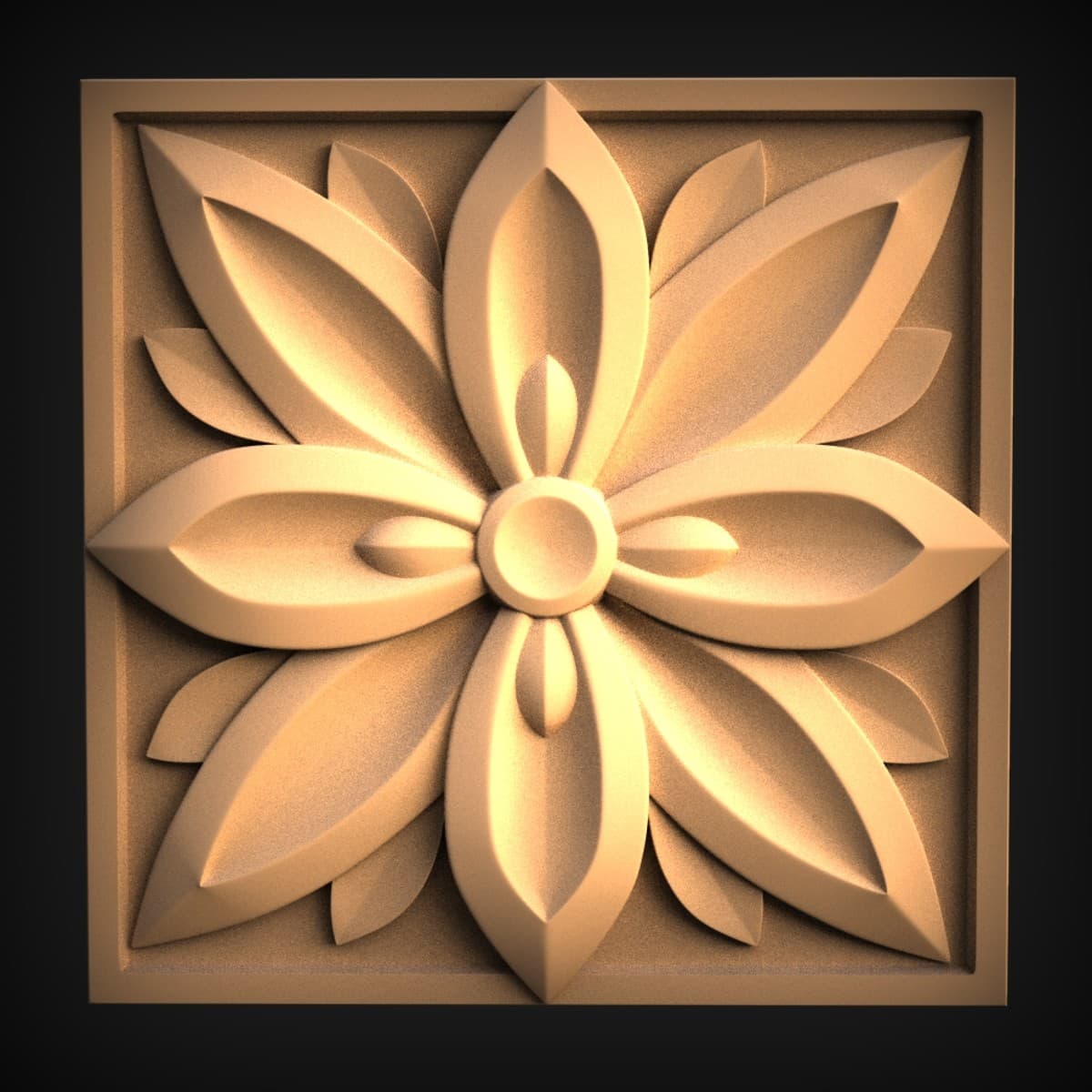 Layered Flower Rosette Panel