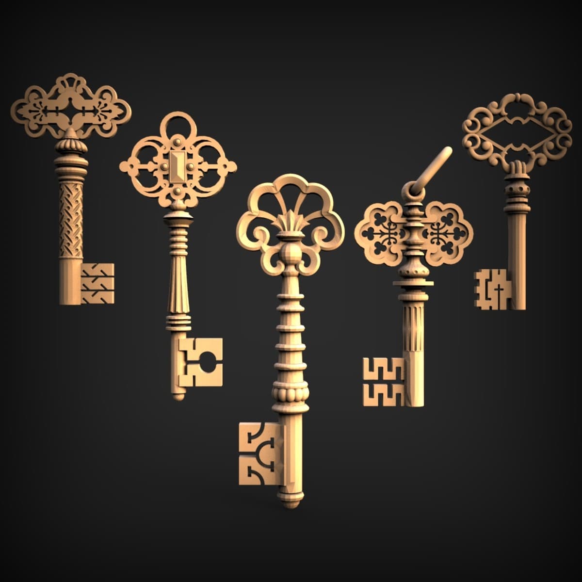 Ornate Vintage Skeleton Key Set