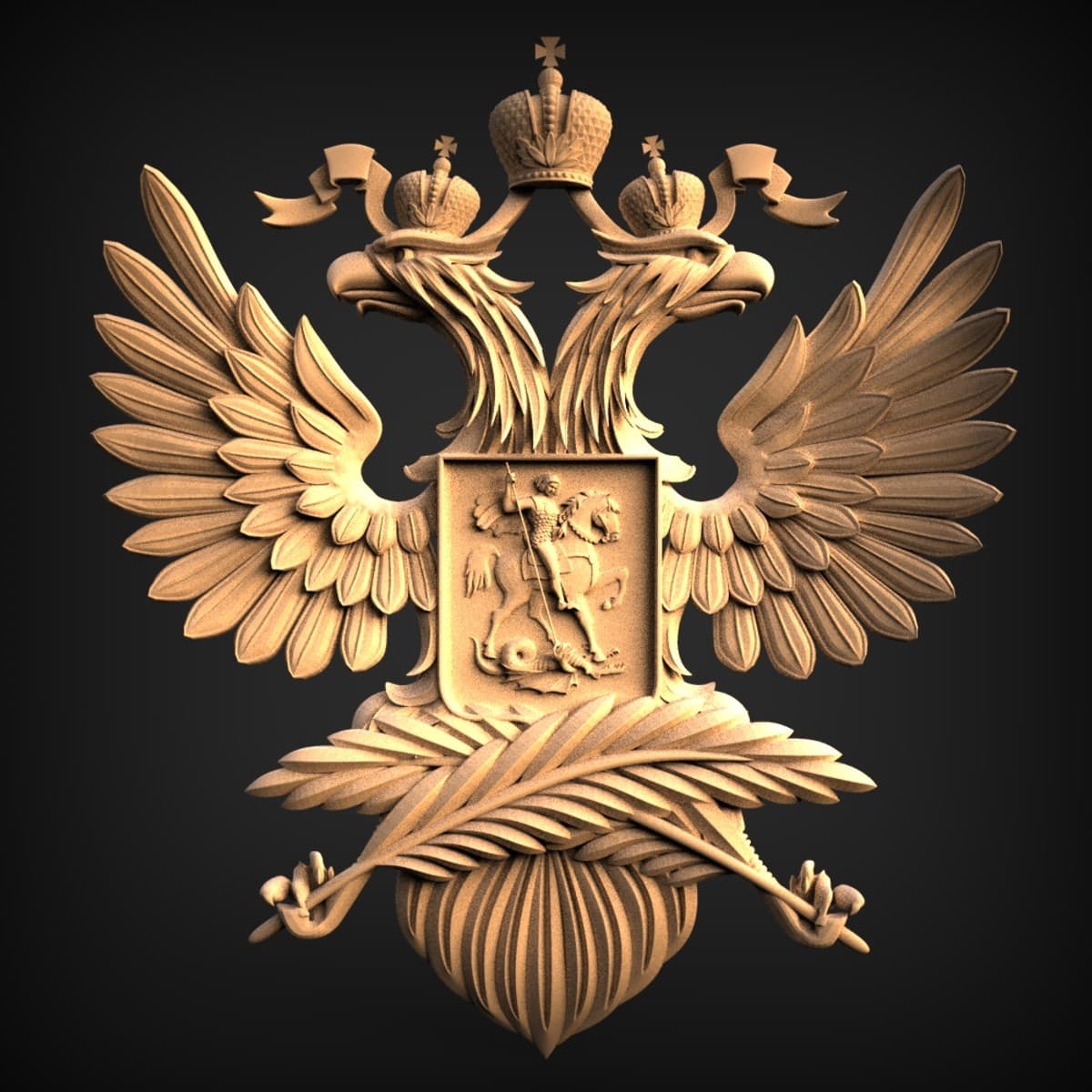 Double-Headed Eagle Heraldic Plaque