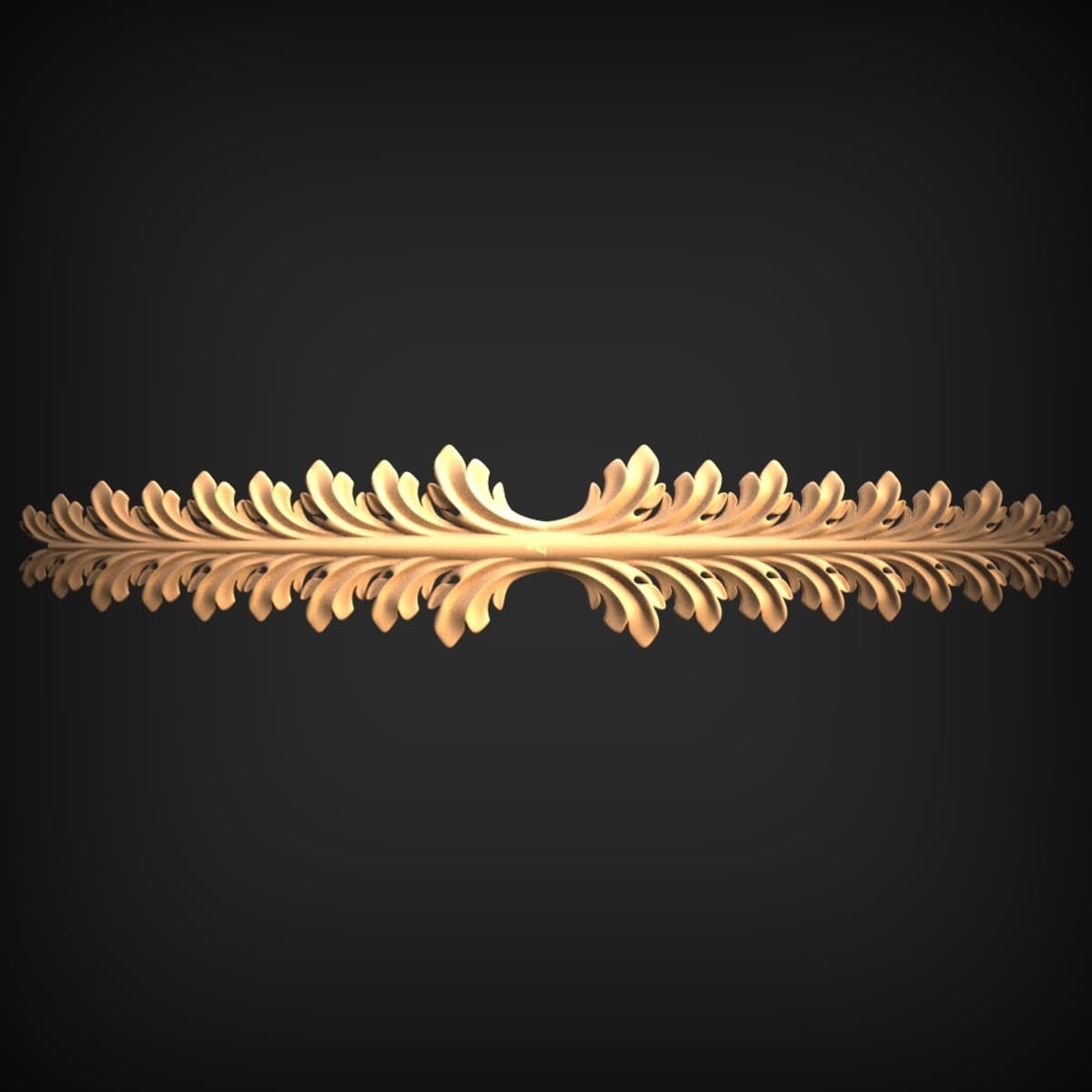 Mirrored Acanthus Feather Crest