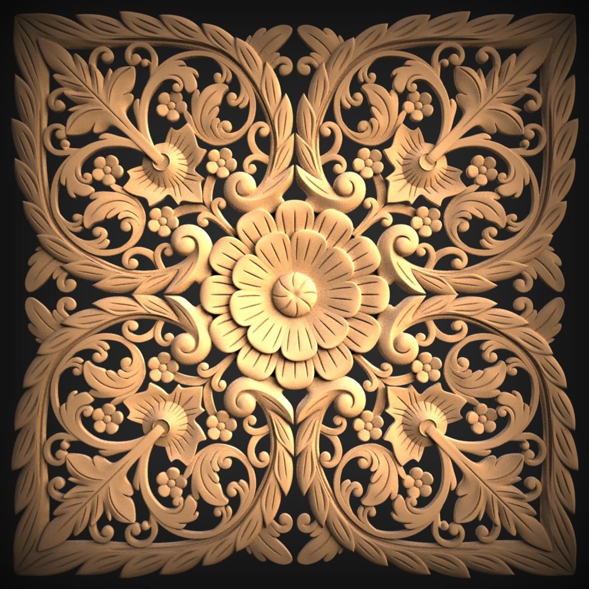 Rosette And Acanthus Relief Panel