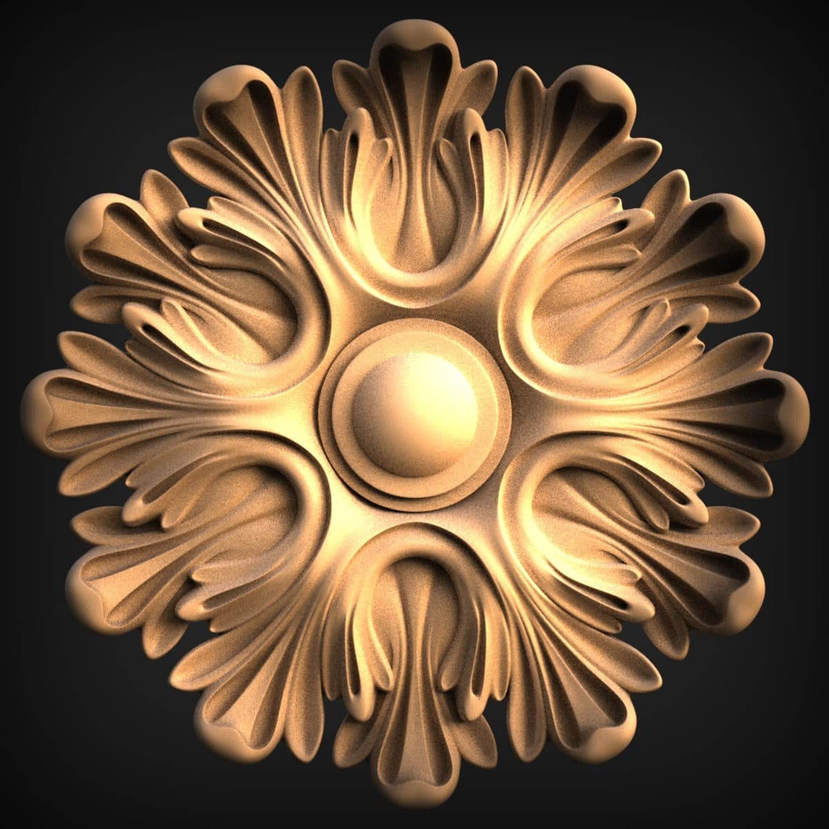 Radiant Acanthus Rosette Medallion