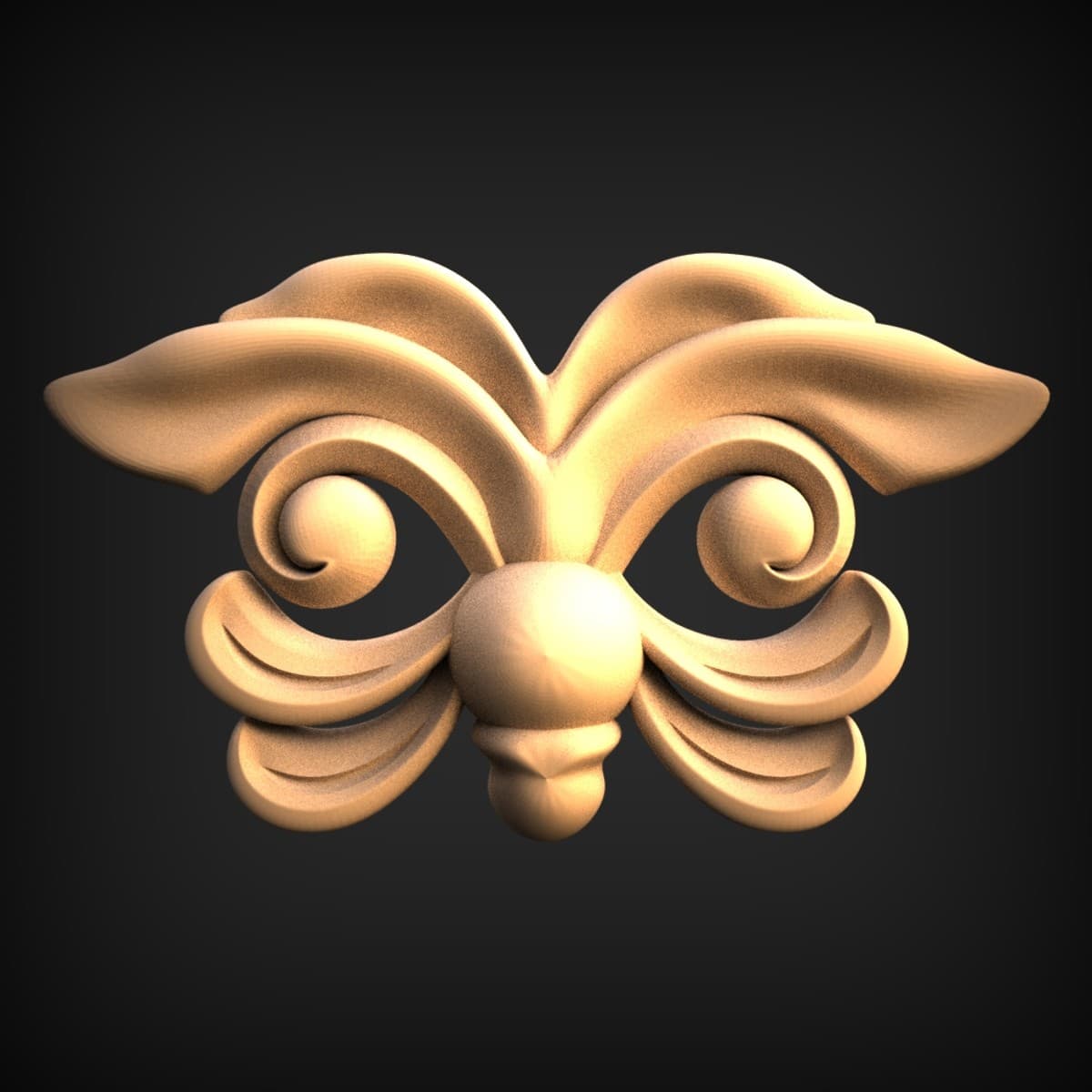 Winged Acanthus Scroll Crest Onlay