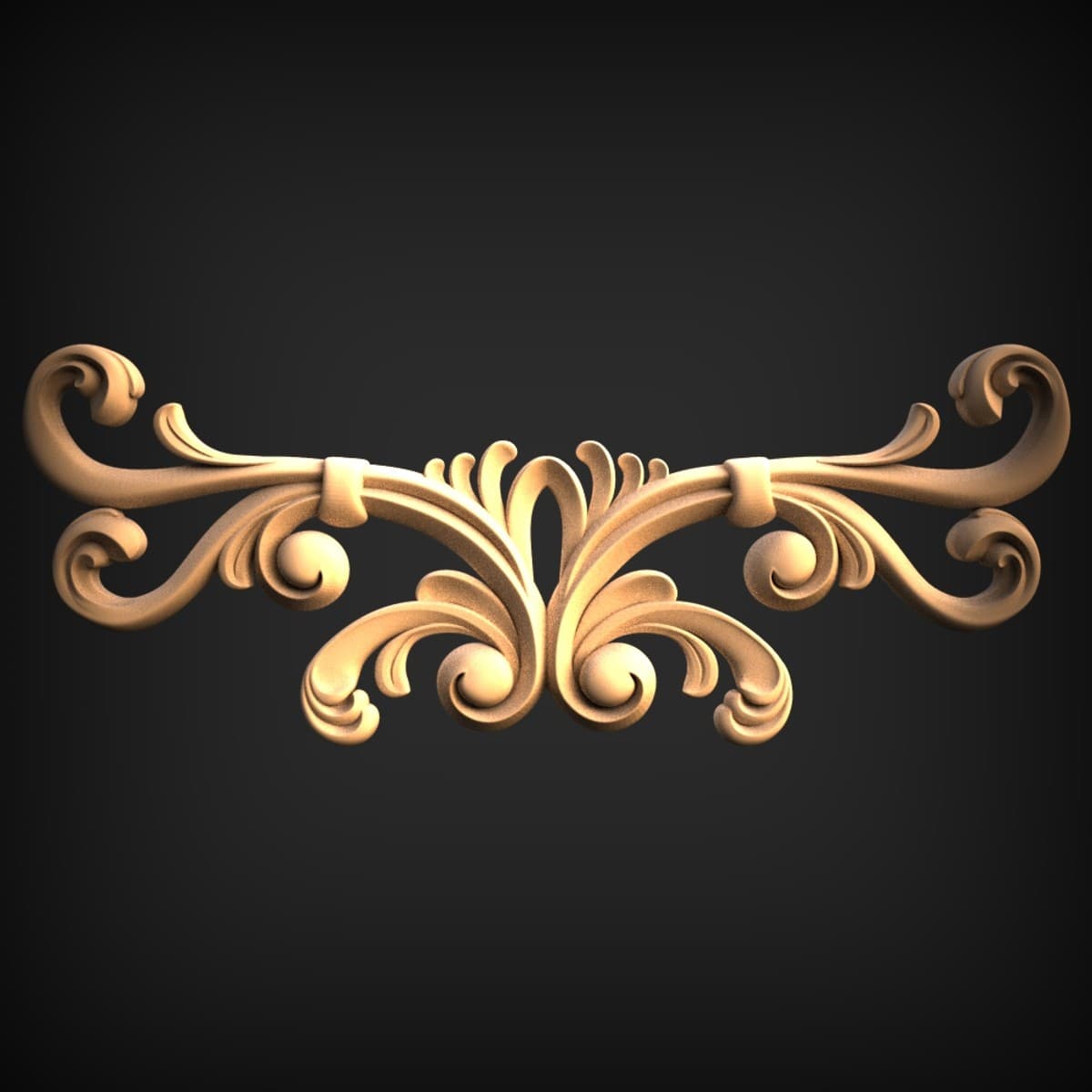 Mirrored Acanthus Scroll Crest