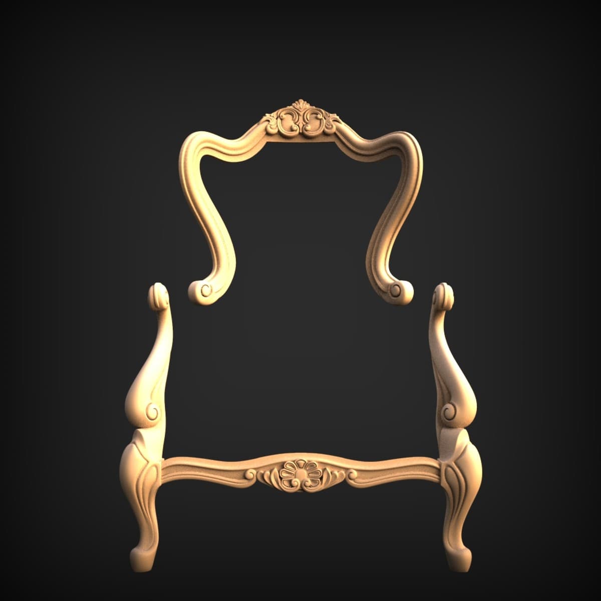 Carved Rococo Chair Frame