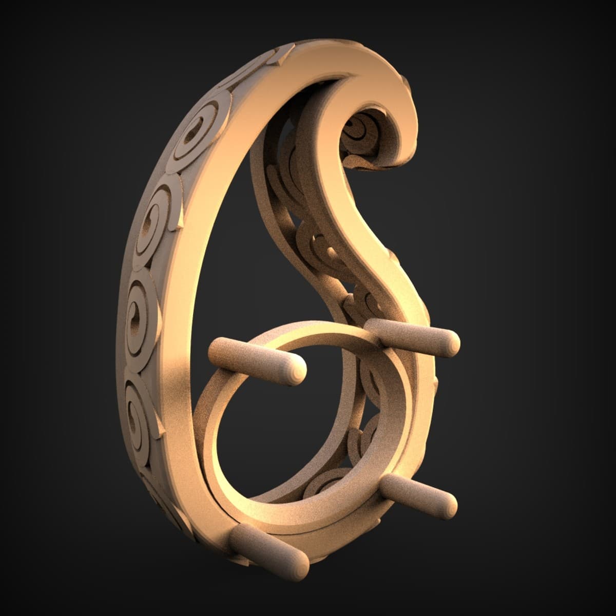 Celtic Spiral Scroll Bracket