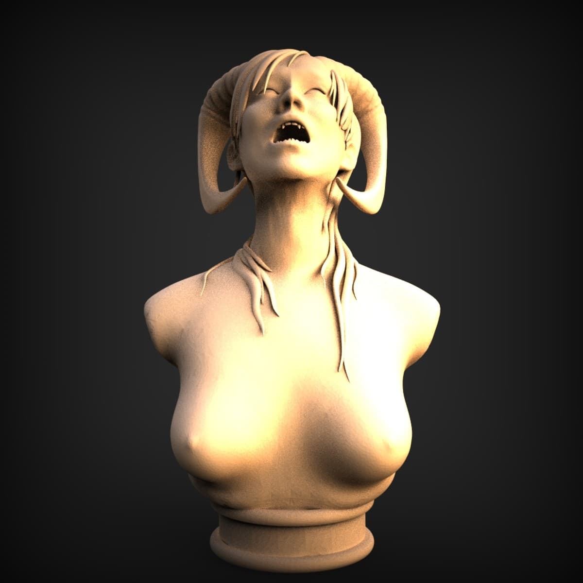 Ram-Horned Woman Bust