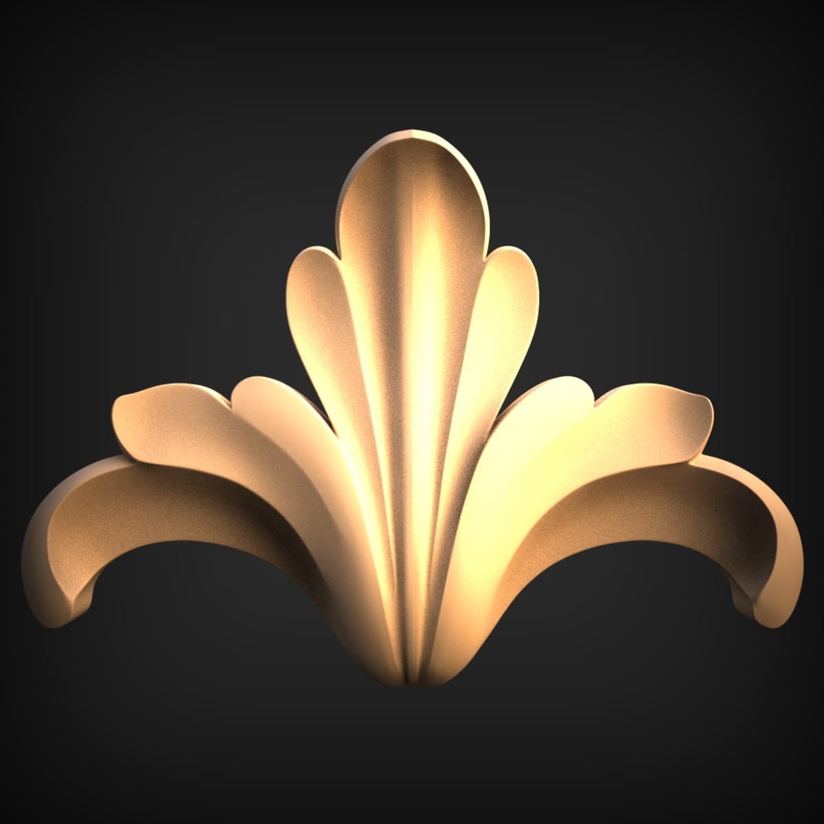 Palmette Fan Leaf Onlay