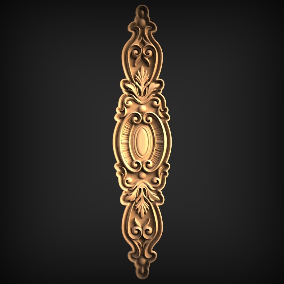 Fluted Oval Cartouche Drop