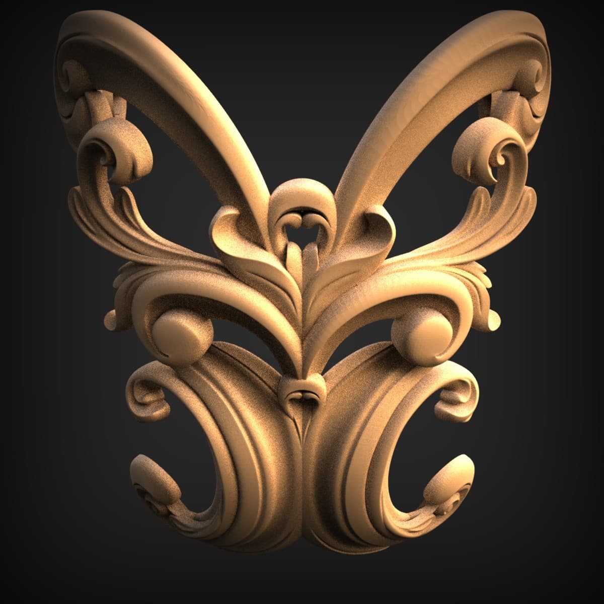 Twin Acanthus Frond Onlay
