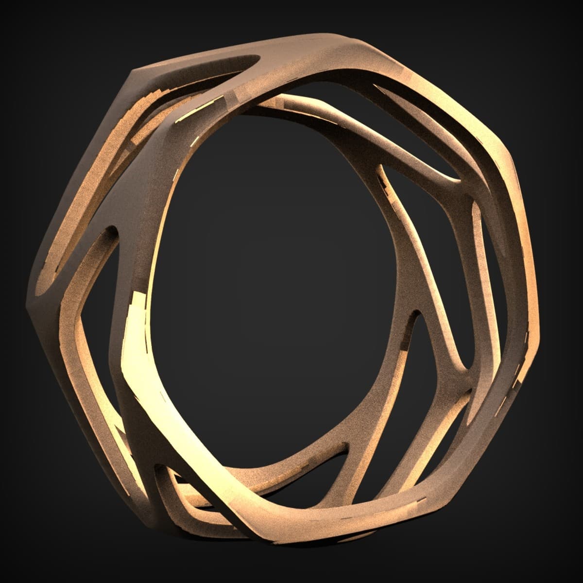 Faceted Voronoi Openwork Band