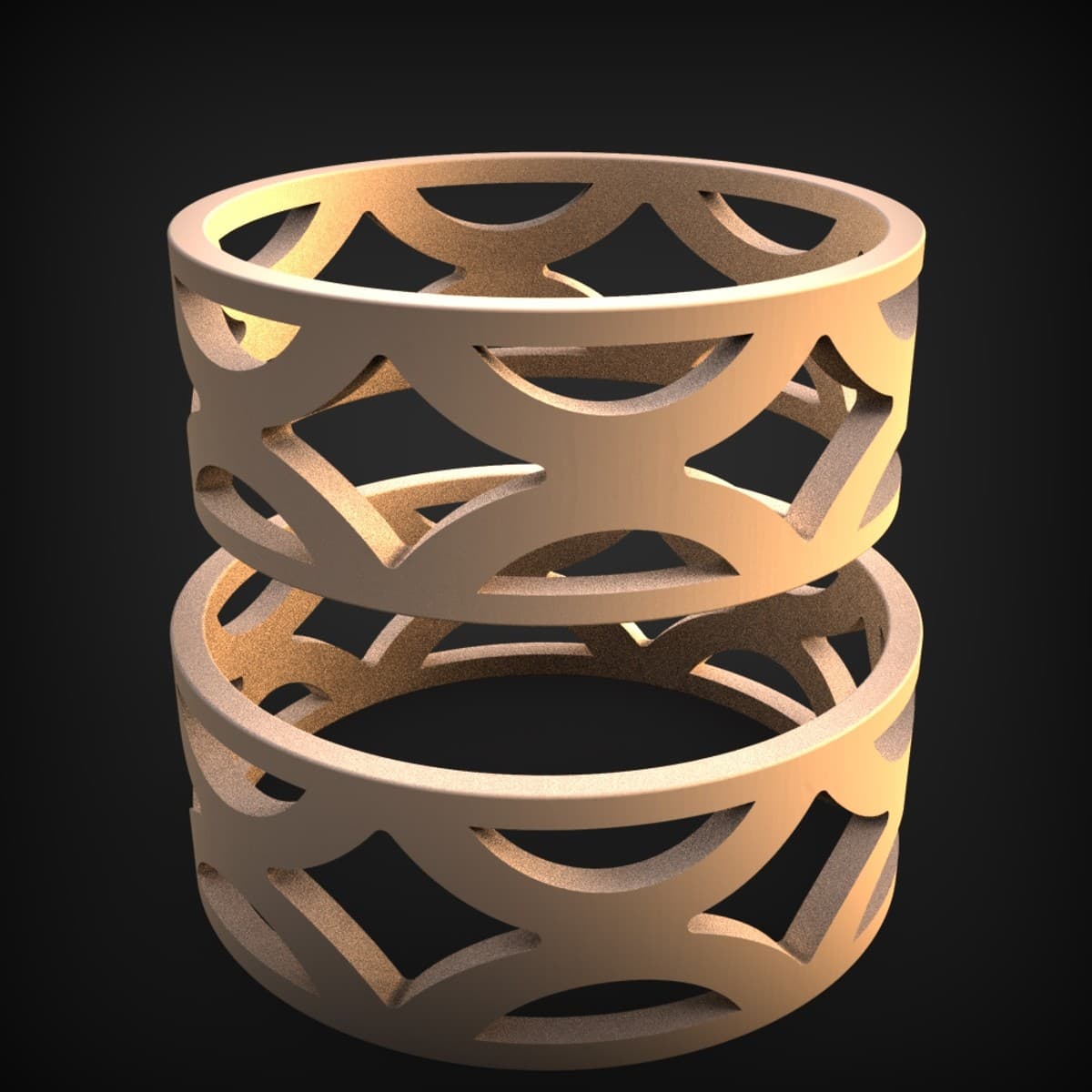 Openwork Lattice Napkin Ring Pair
