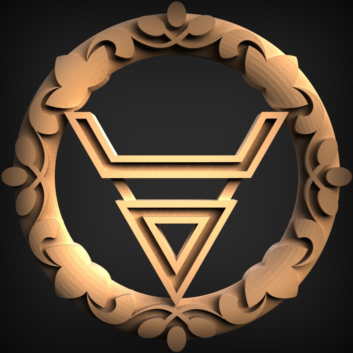 Earth Sigil Floral Wreath Roundel