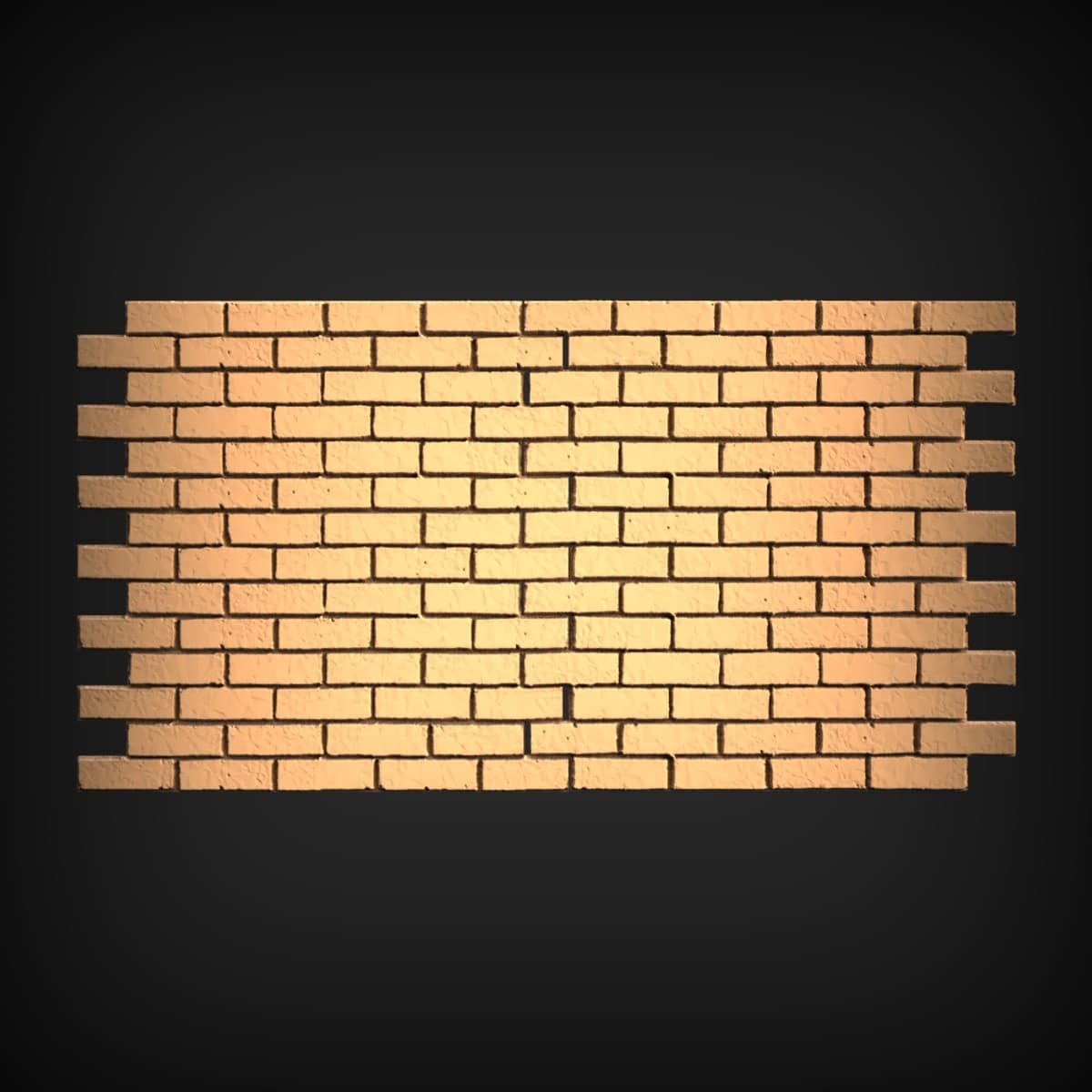 Interlocking Running-Bond Brick Wall Panel