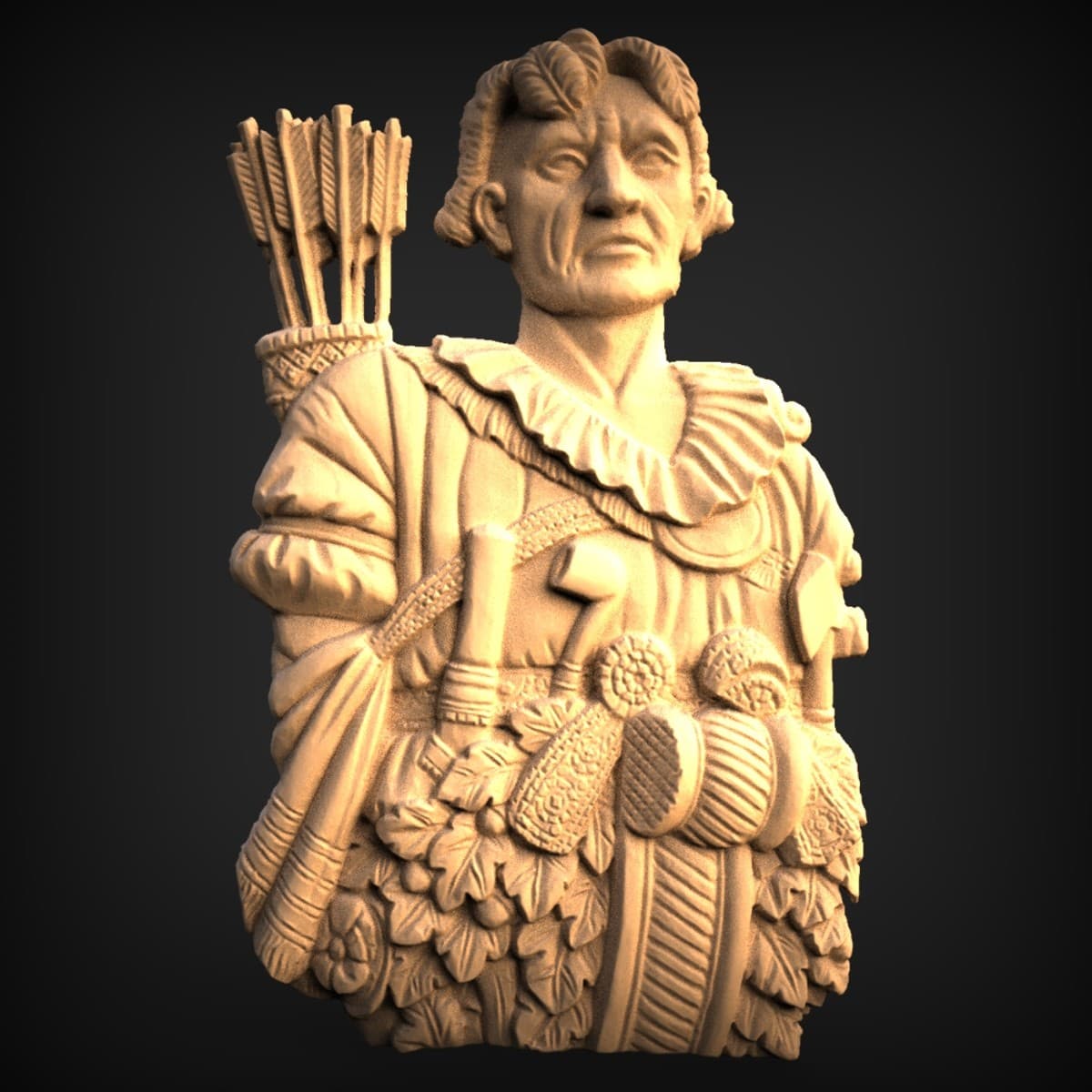 Frontier Warrior Bust Wall Plaque