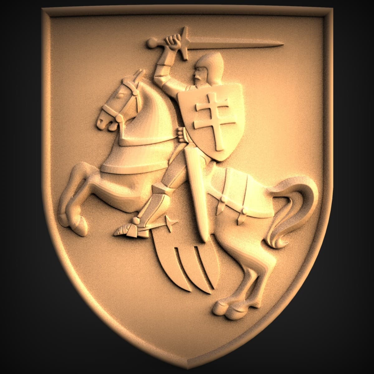 Charging Knight Heraldic Shield Plaque
