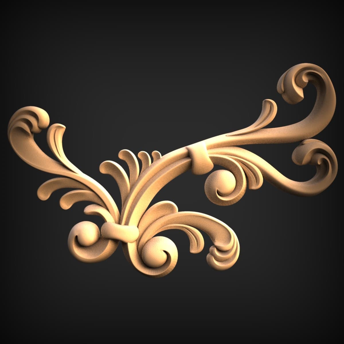 Asymmetric Rococo Scroll Onlay