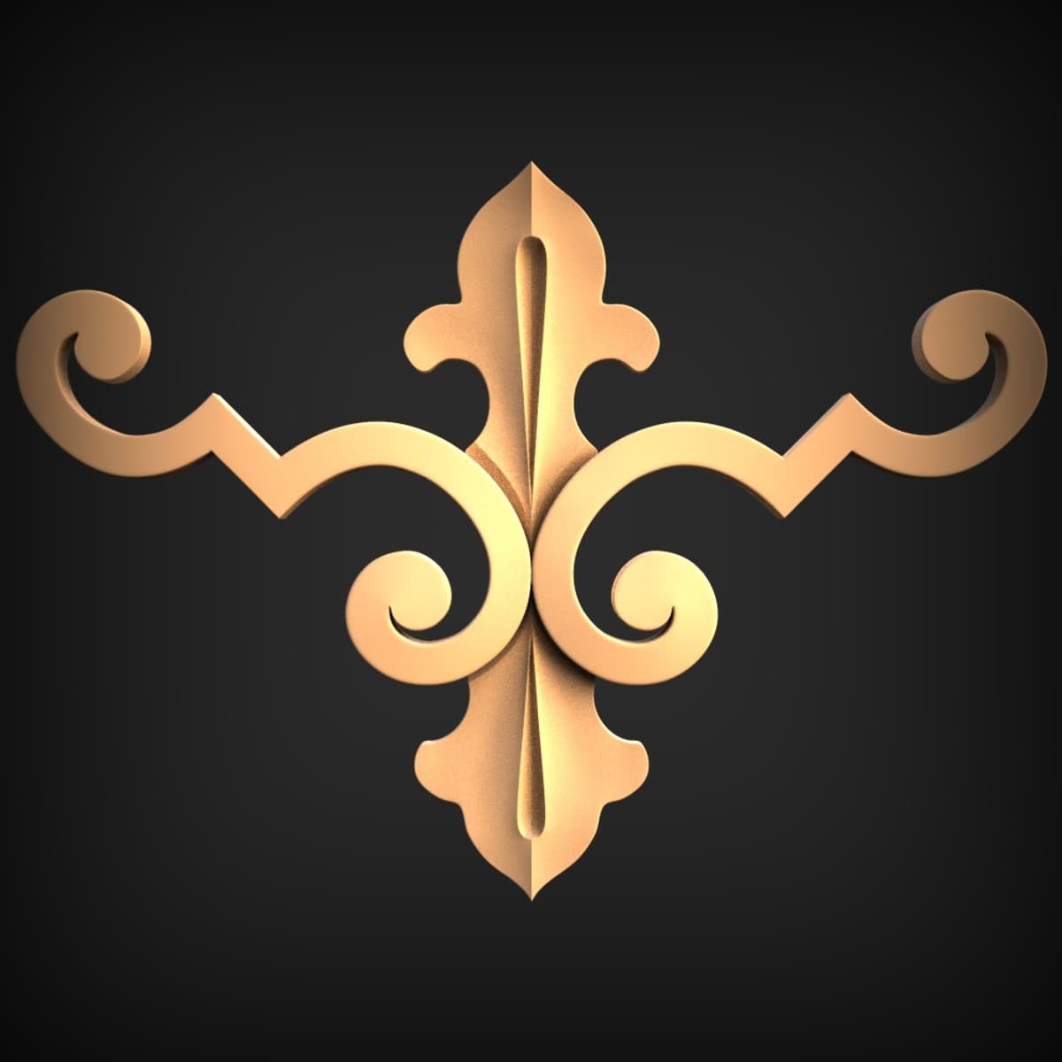 Fleur-de-Lis Heraldic Scroll Onlay