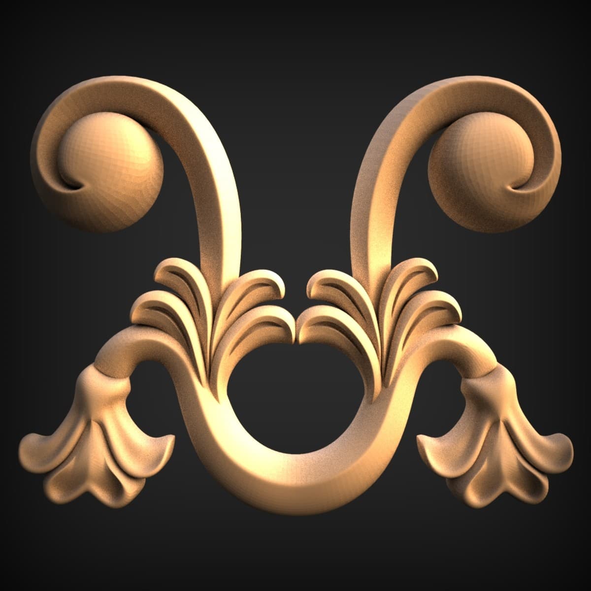 Twin-Scroll Acanthus Crest Onlay