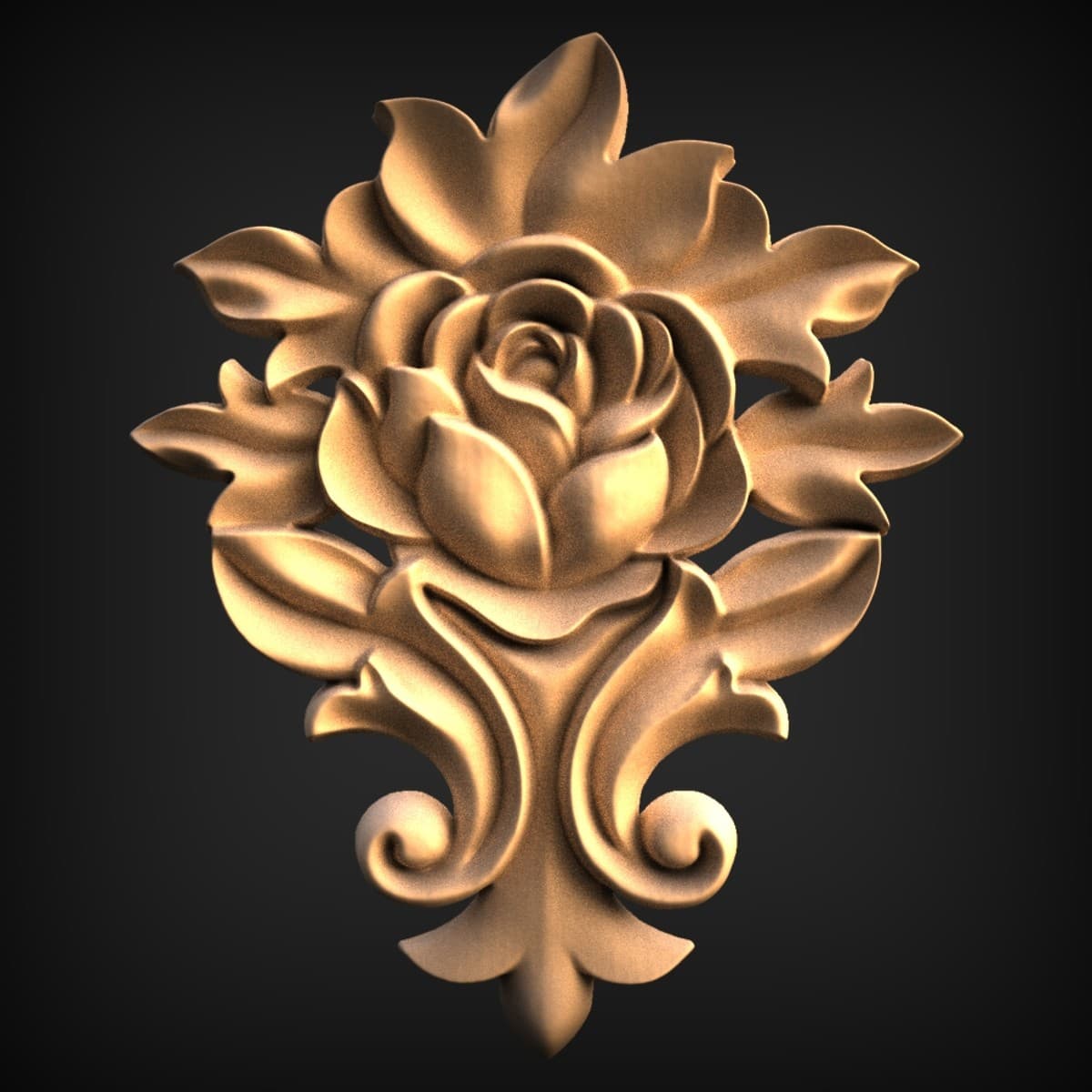 Blooming Rose Scroll Onlay