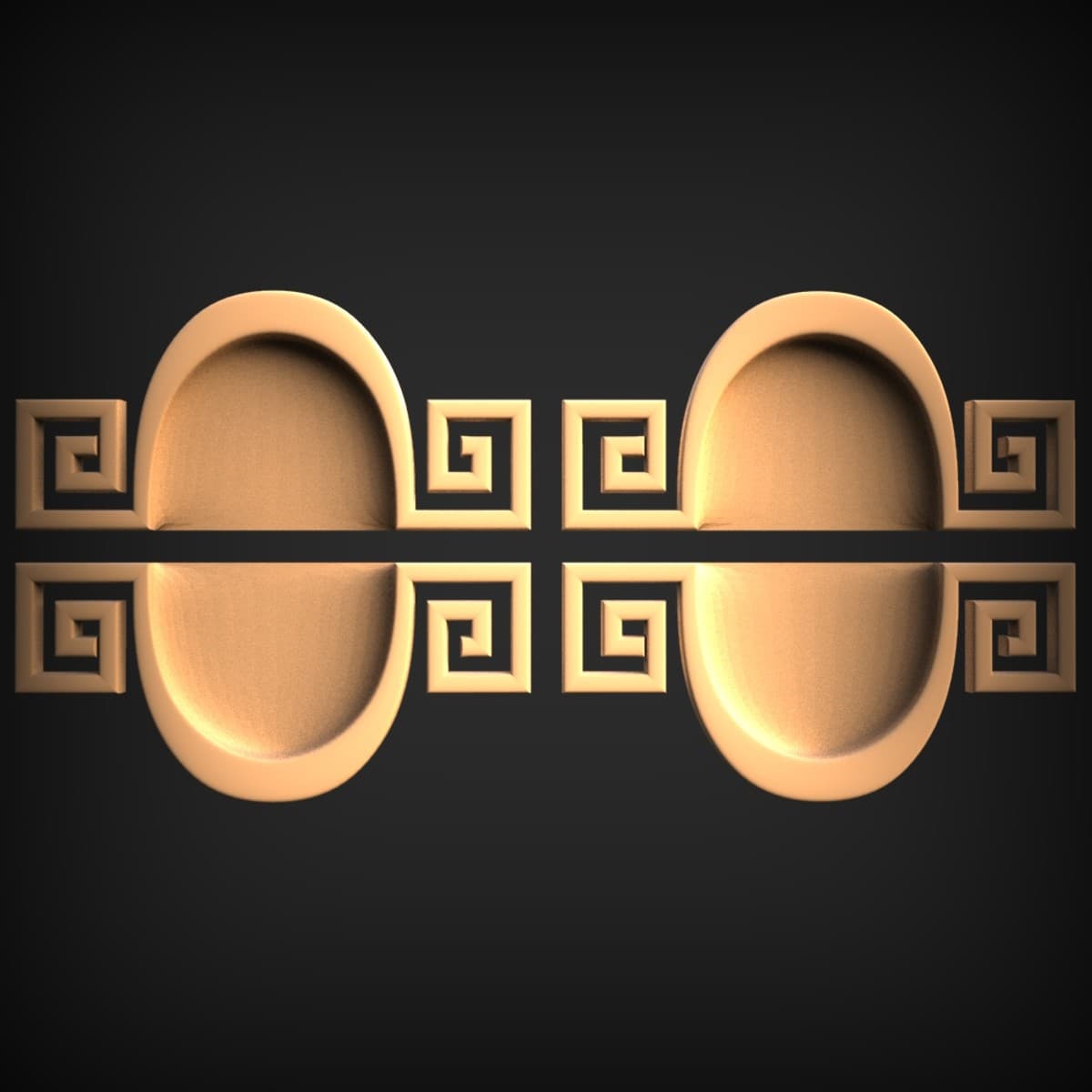 Greek-Key Twin Oval Tray