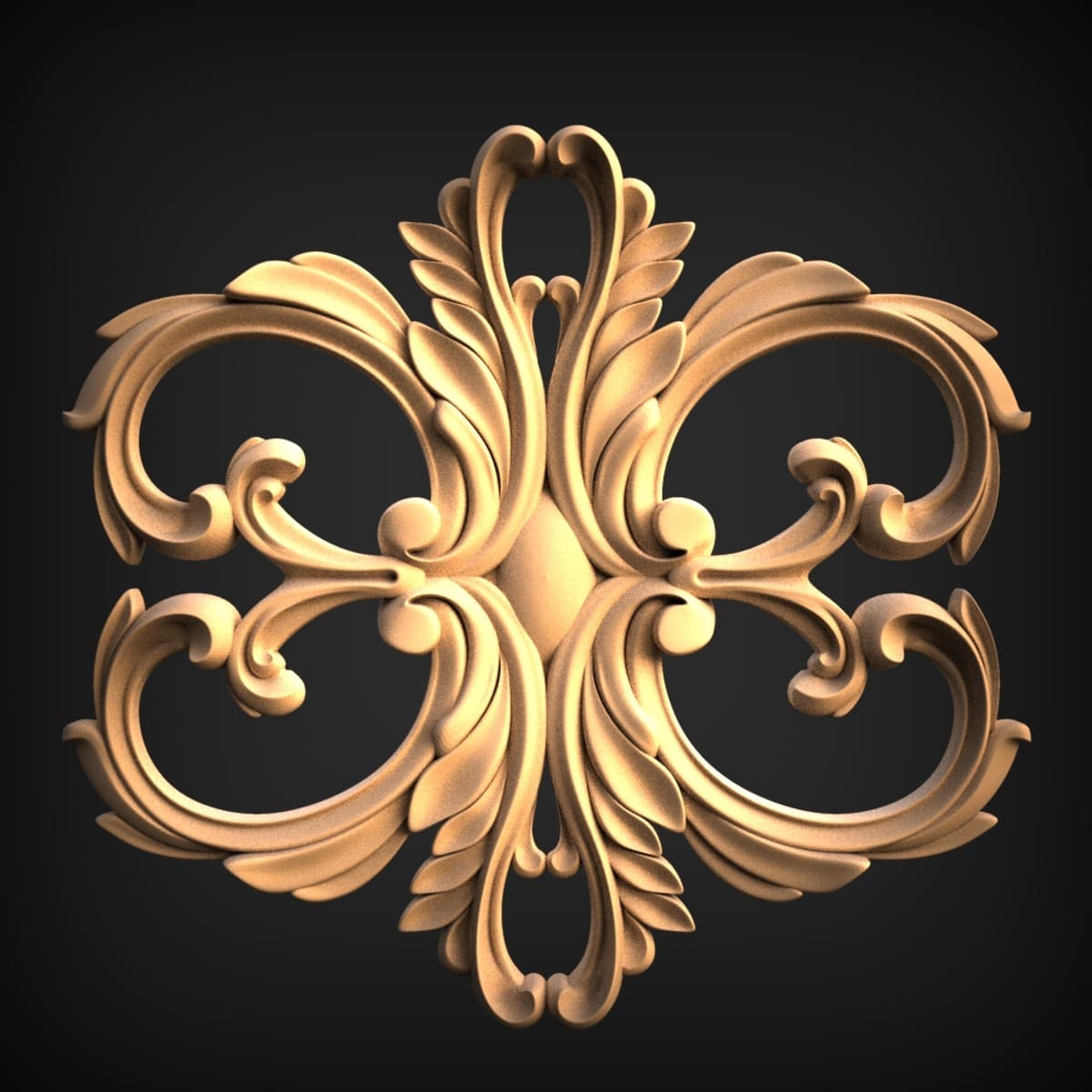 Winged Acanthus Scroll Appliqué