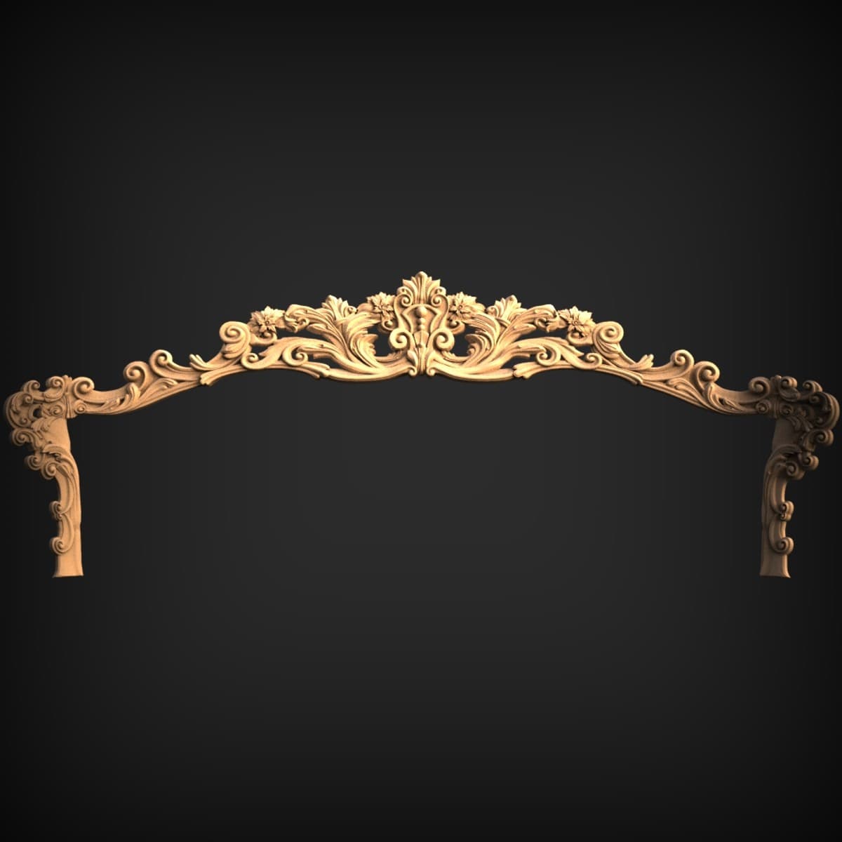 Baroque Acanthus Bed Crown Crest