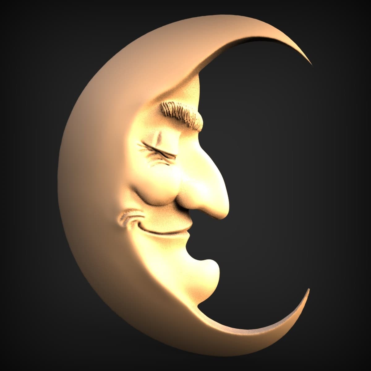 Sleeping Crescent Moon Face