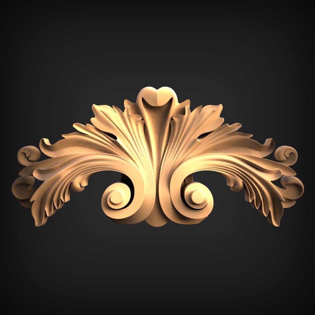 Shell-Crest Acanthus Cartouche