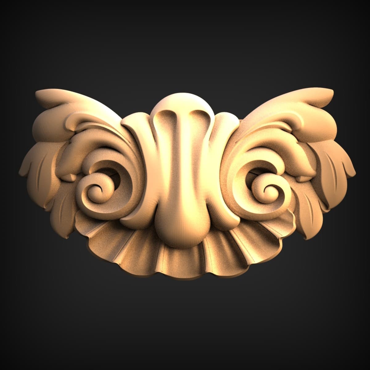 Winged Shell Cartouche Onlay