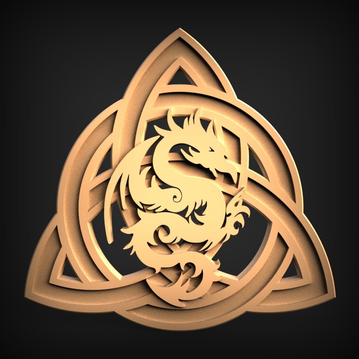 Triquetra Dragon Trinity Knot Plaque