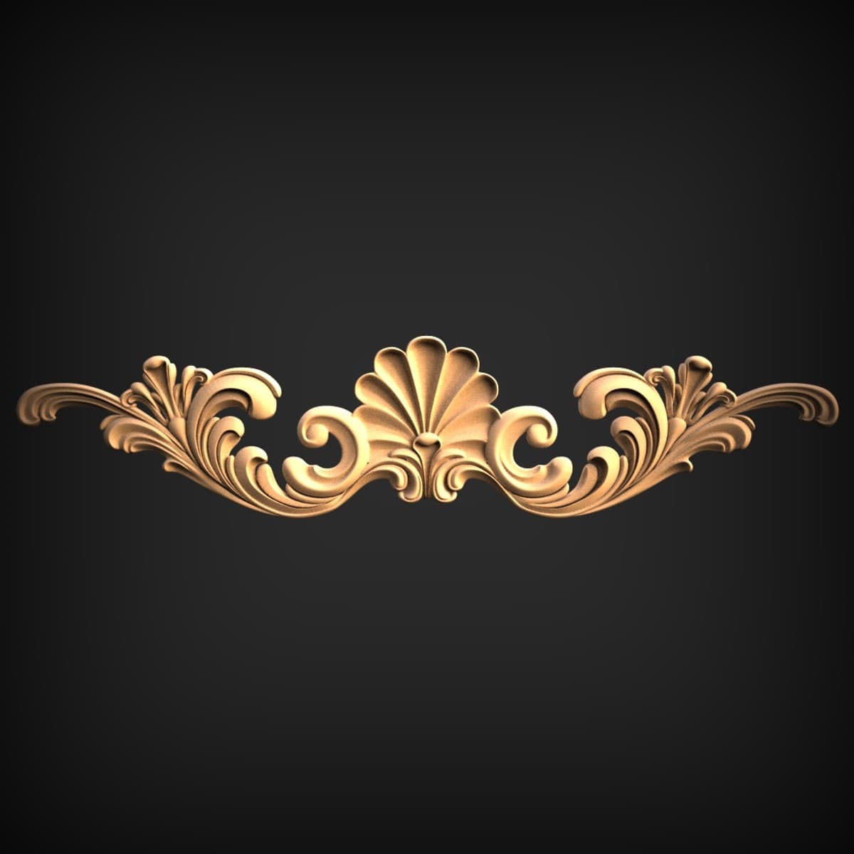 Scrolled Shell Cartouche Onlay