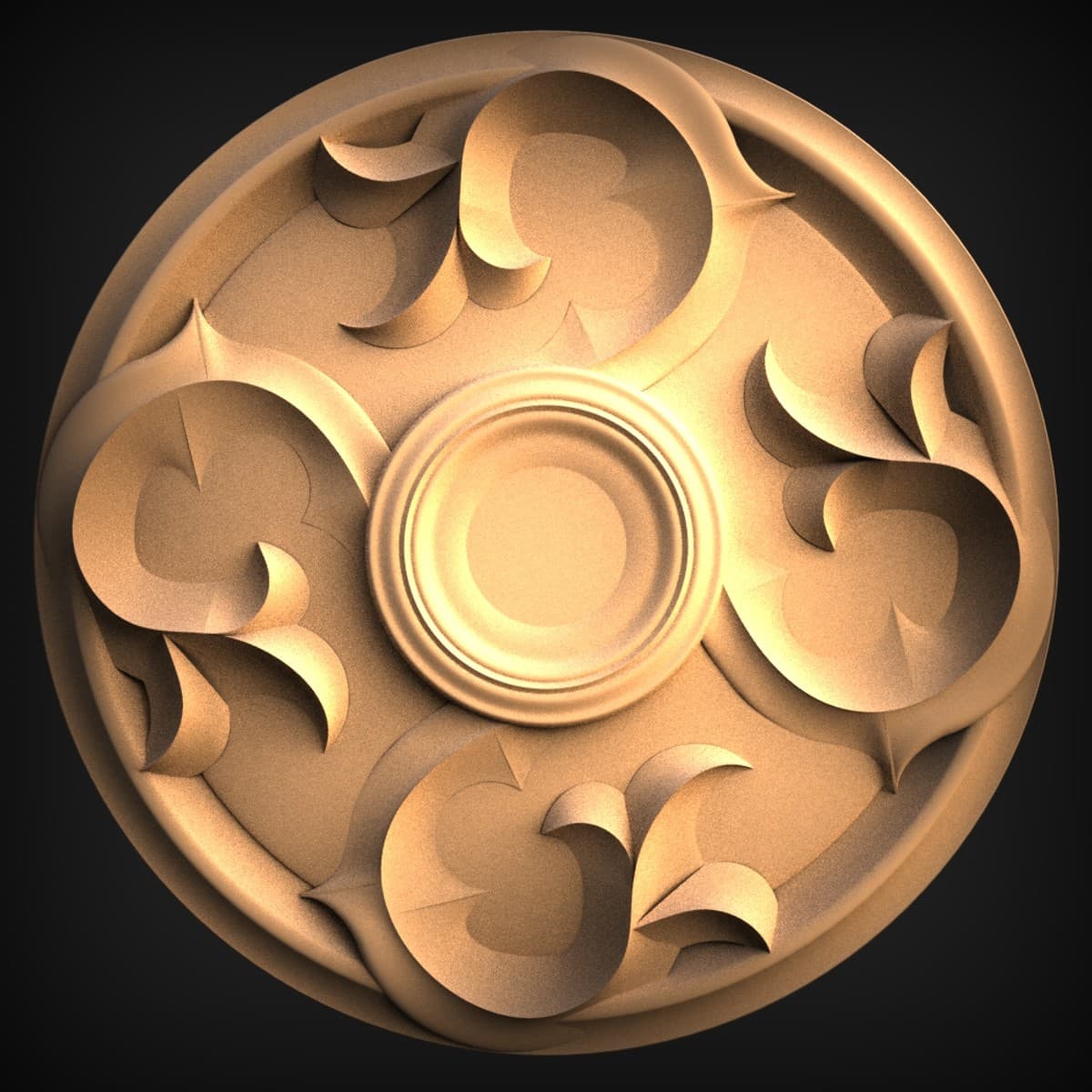 Fourfold Scroll Rosette Roundel