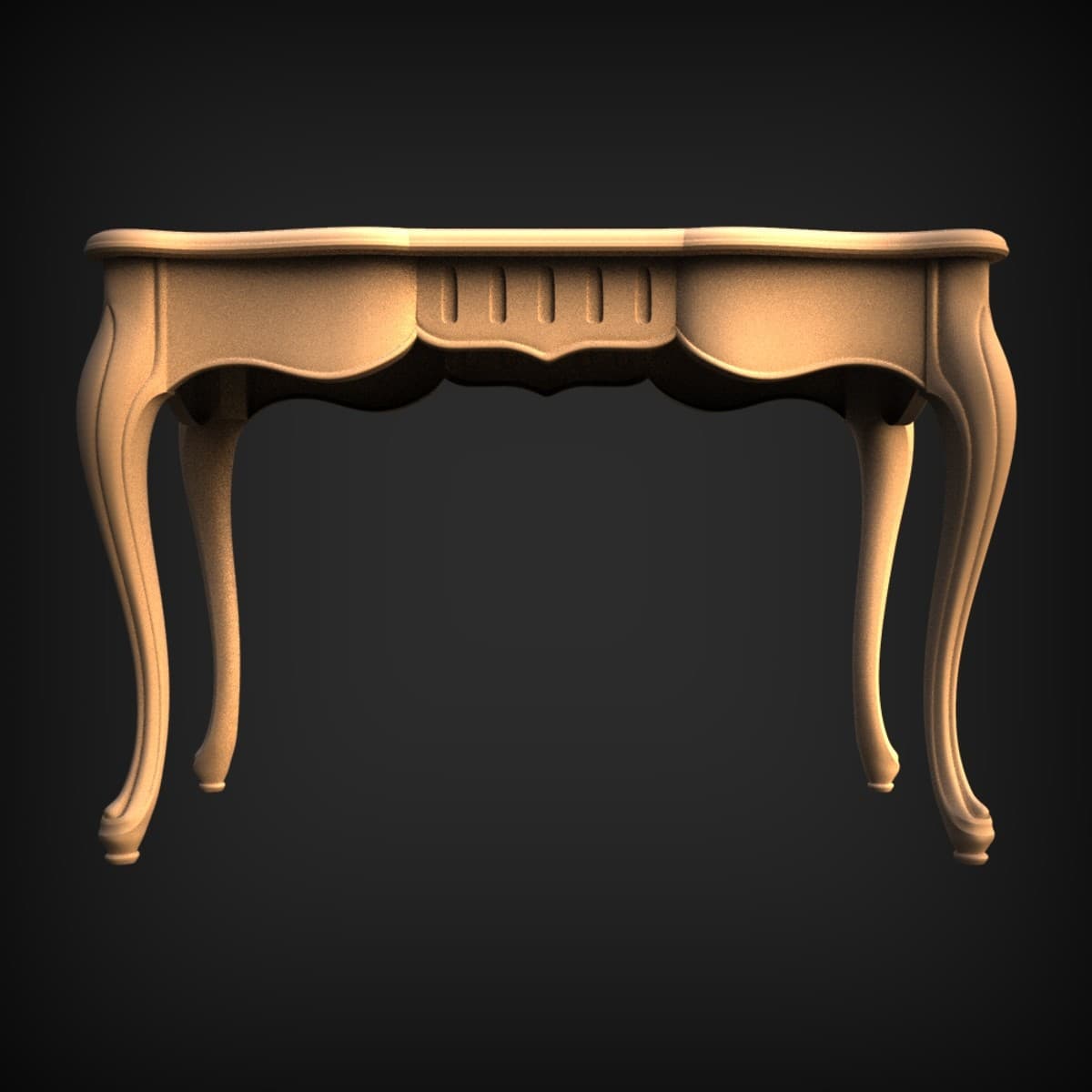 Cabriole-Leg Carved Console Table