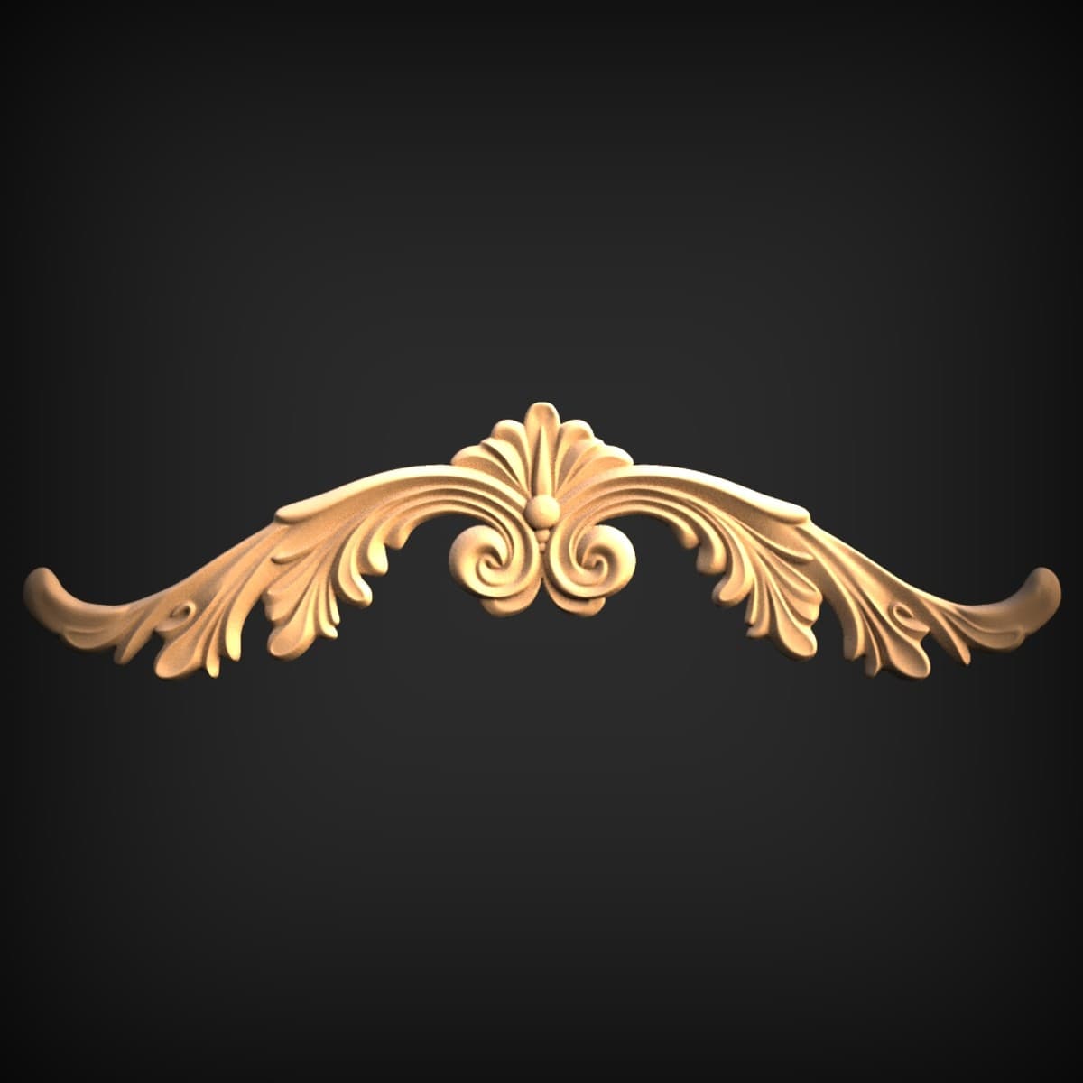 Sweeping Acanthus Crest Appliqué