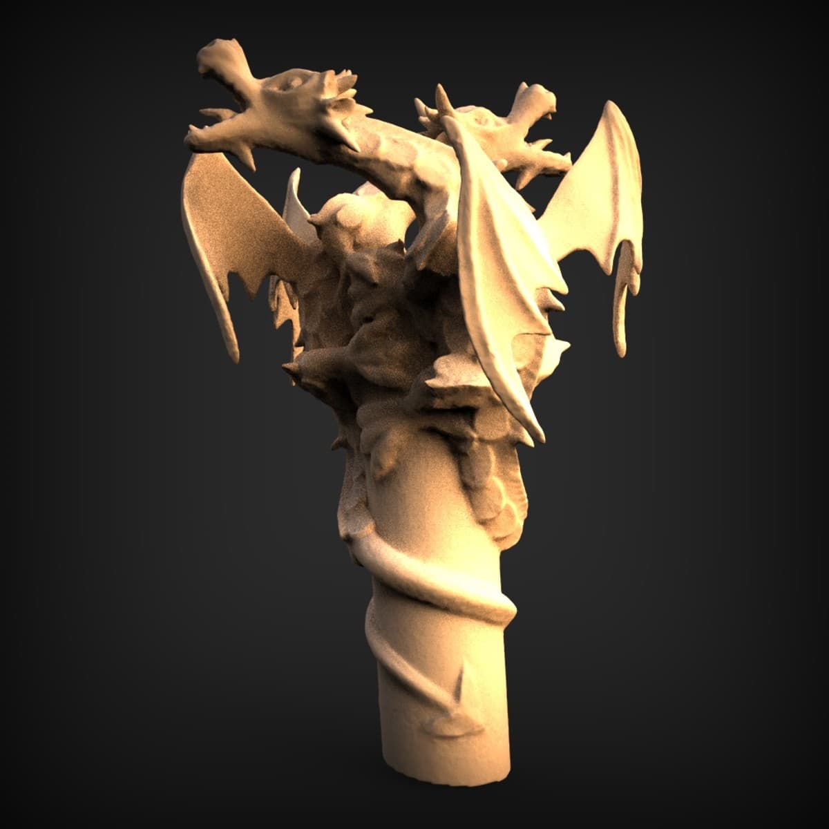Writhing Dragon Knot Handle Topper