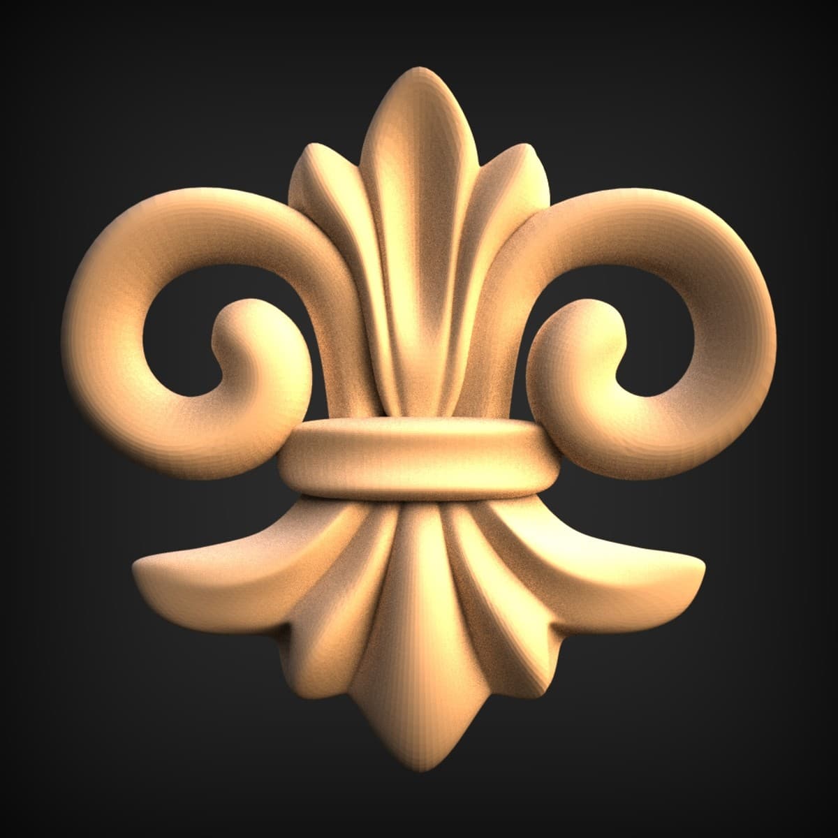 Scrolled Fleur-de-Lis Onlay