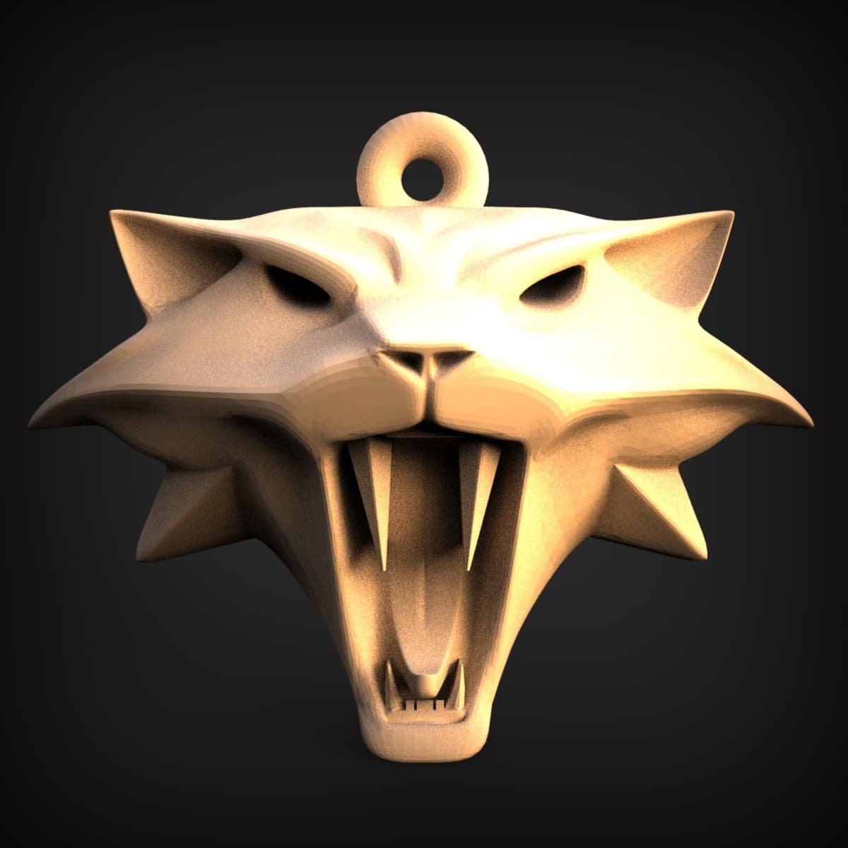 Snarling Beast-Head Fang Pendant