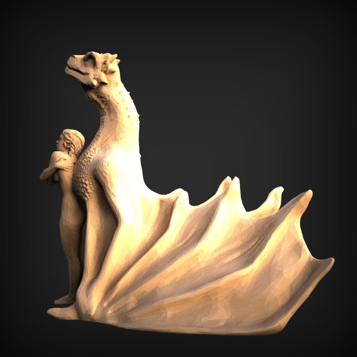 Dragon And Maiden Sculpture