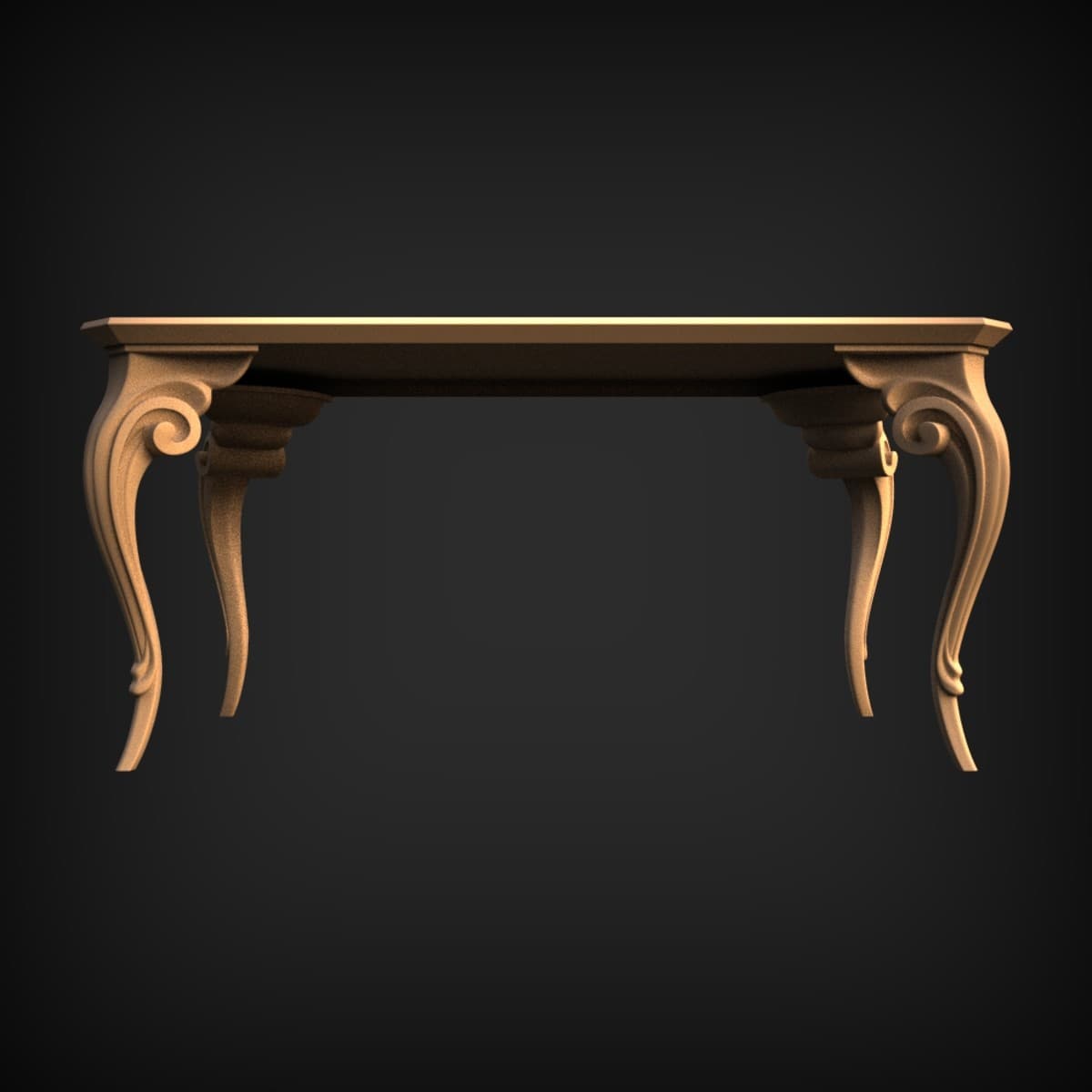 Scrolled Cabriole Console Table