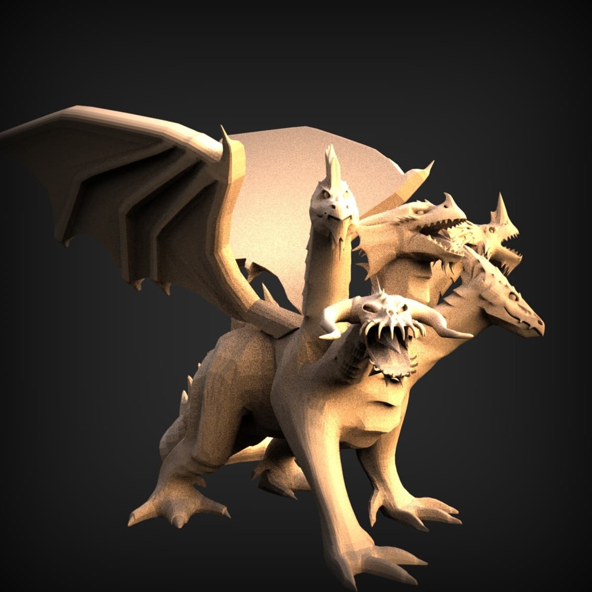 Three-Headed Snarling Dragon Centrepiece