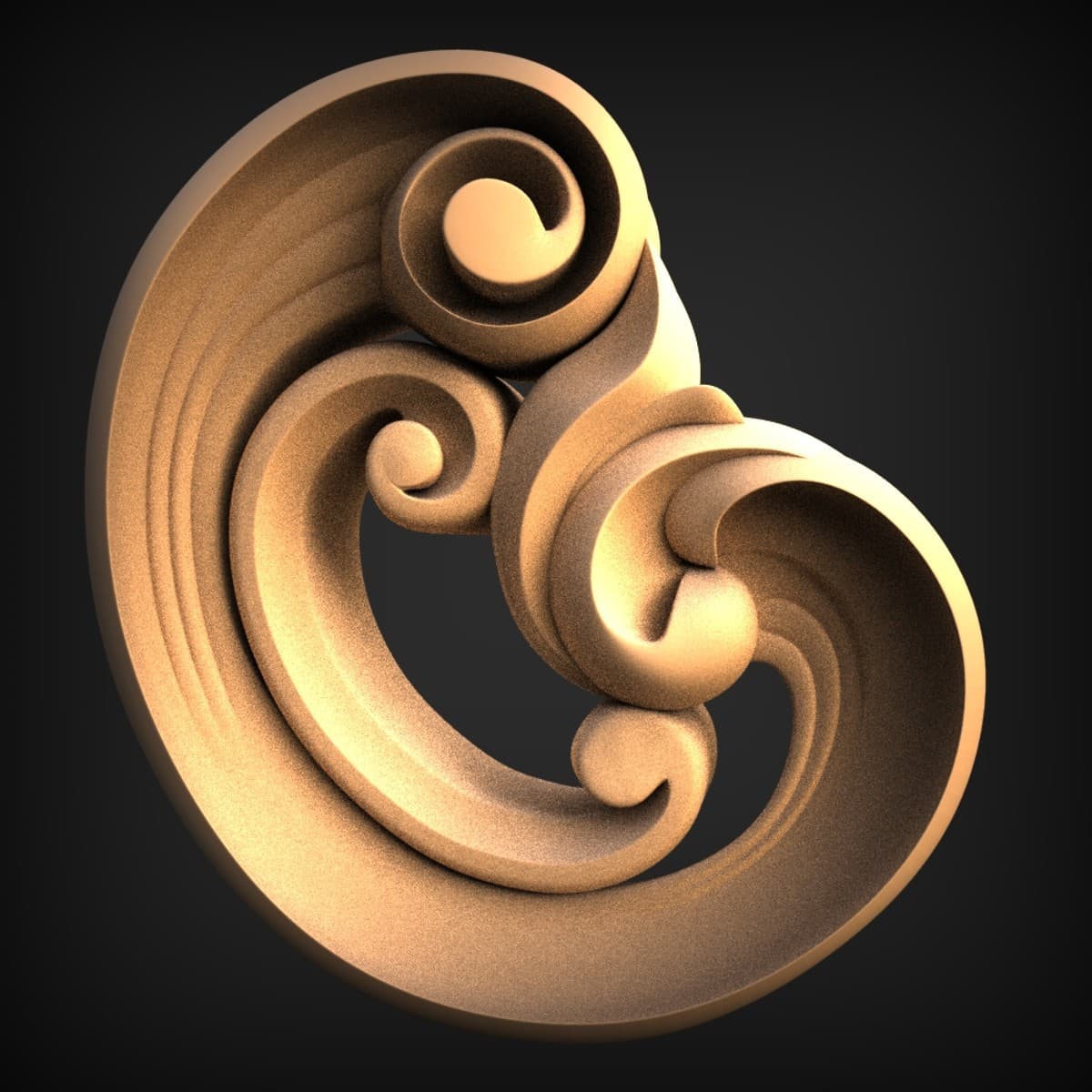 Koru Spiral Scroll Roundel