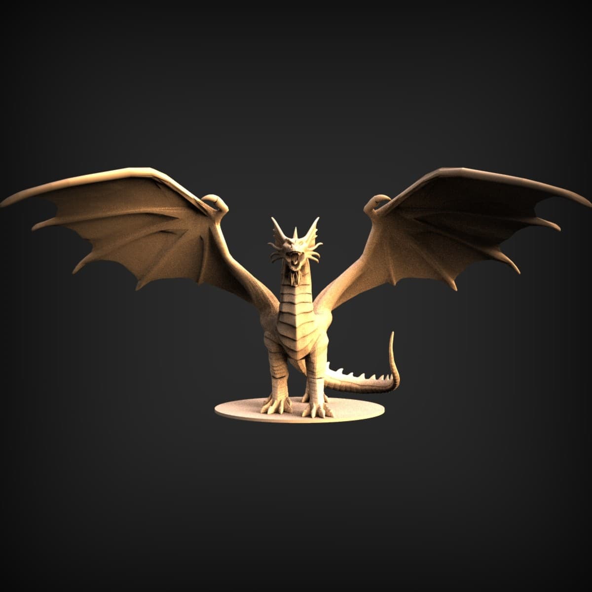 Roaring Winged Dragon Miniature